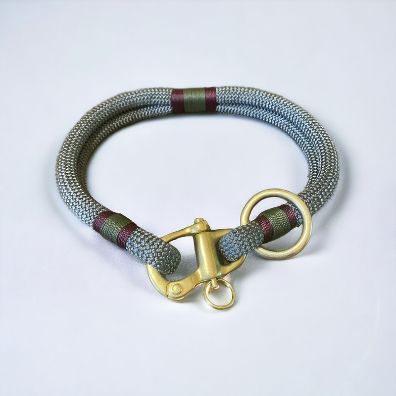 The Greenwich Yarn Dog Collar - Carbon