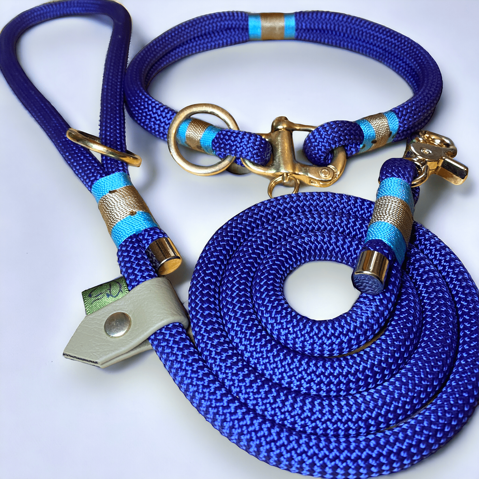 Greenwich Yarn Dog Collar – Marina Edition | Handmade - Green Dog