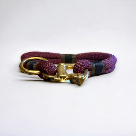 Greenwich Yarn Dog Collar – Bordeaux Edition | Handmade - Green Dog