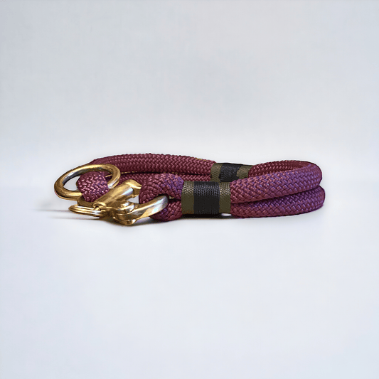 Greenwich Yarn Dog Collar – Bordeaux Edition | Handmade - Green Dog