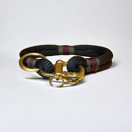 Greenwich Yarn Dog Collar – Midnight Edition | Handmade - Green Dog