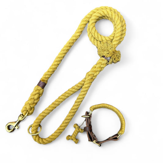 The Cotton Mill – Harvest Mustard Handmade Cotton Rope Dog Lead