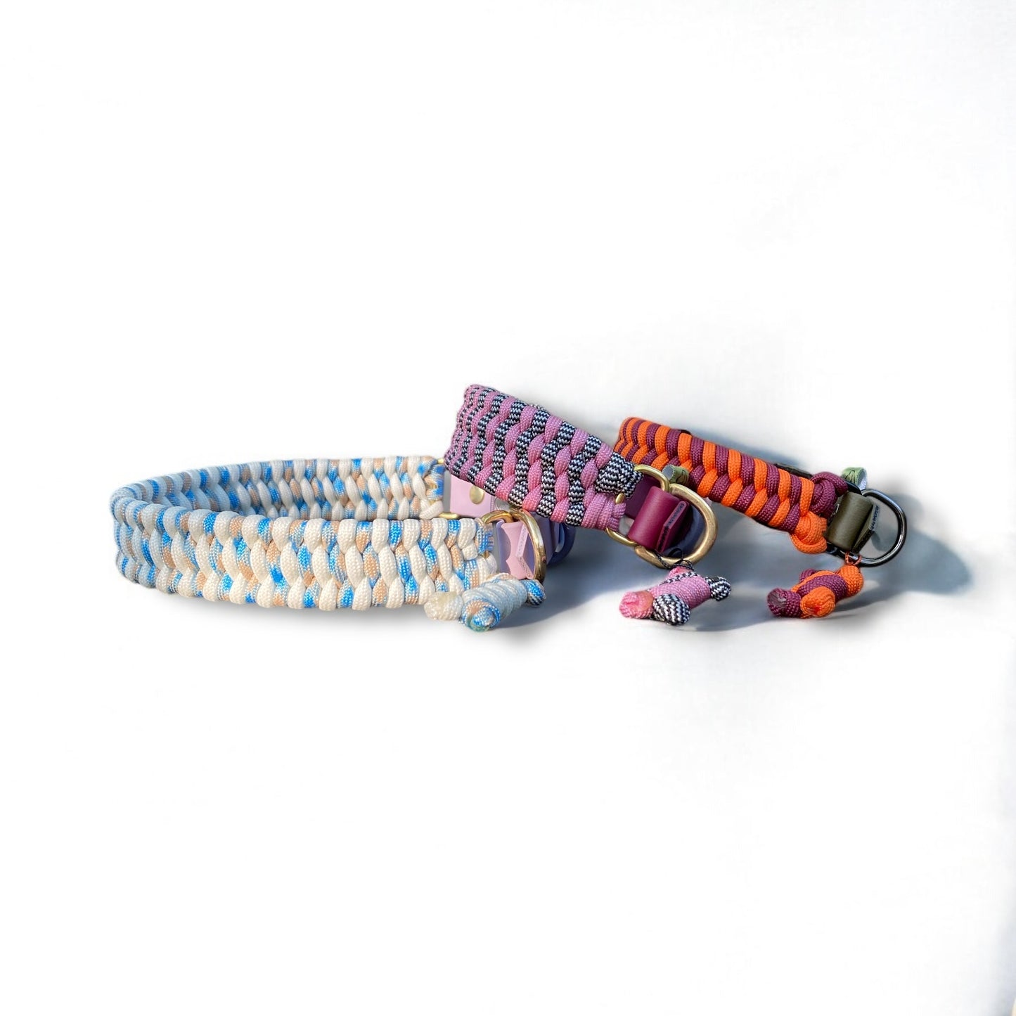 Personalised Cord Dog Collar with BioThane® Adjustable Adapter | Custom Dog Collar