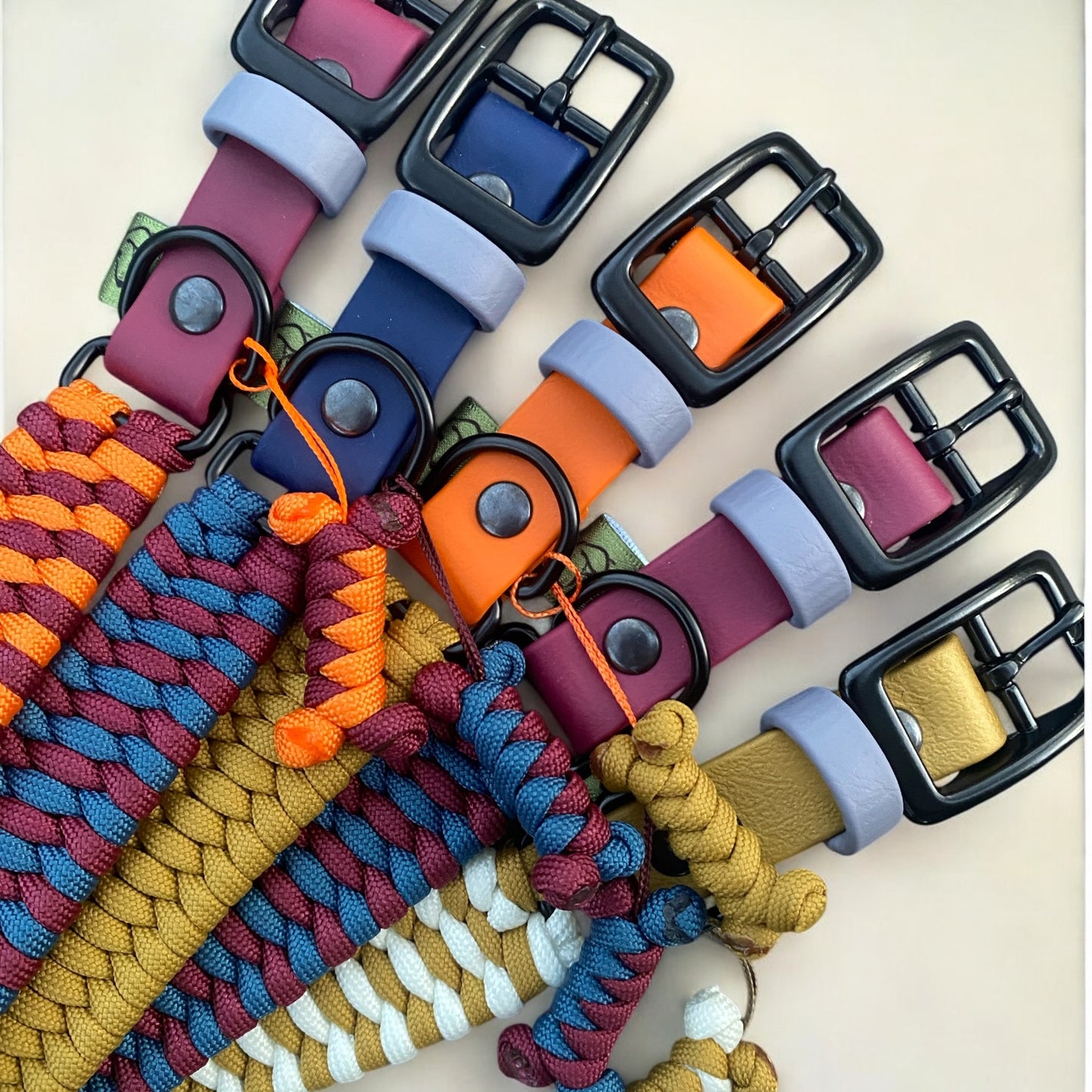 Personalised Cord Dog Collar with BioThane® Adjustable Adapter | Custom Dog Collar